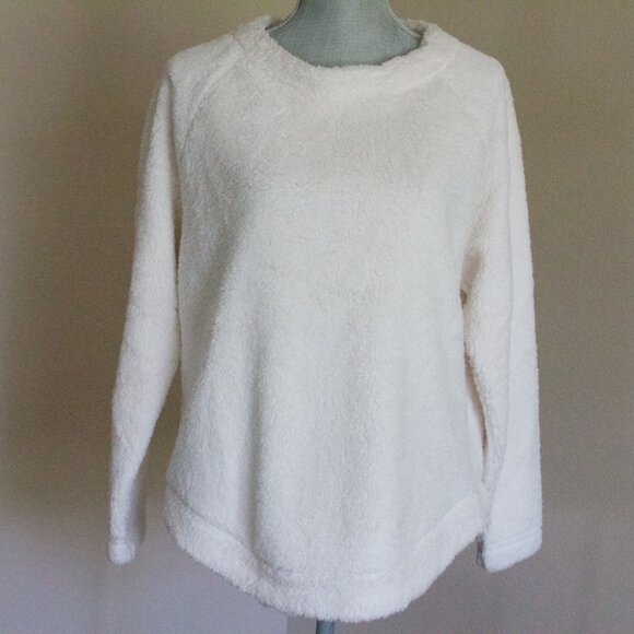 Ann Taylor LOFT Faux Sherpa Fleece Sweatshirt - Whisper White - Size XS - Picture 7 of 8